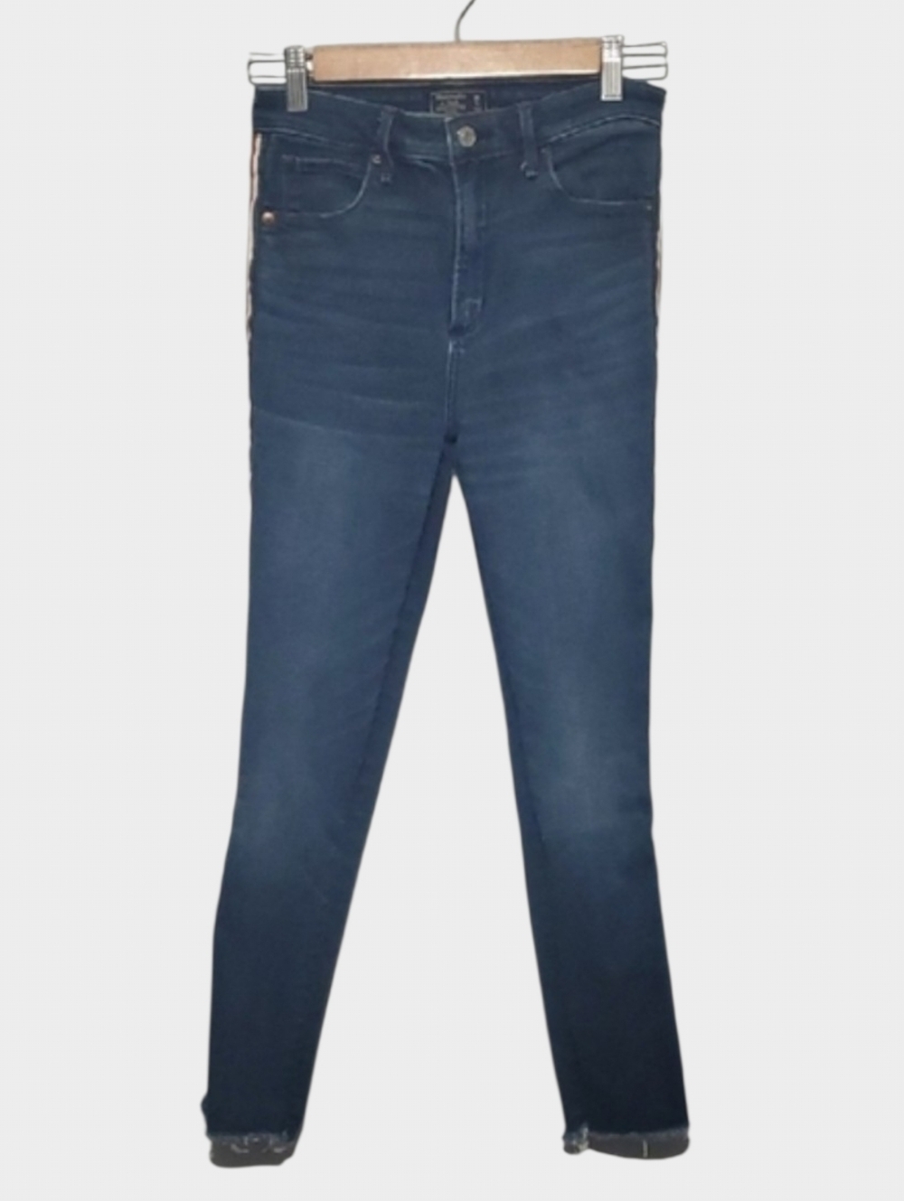 Abercrombie & Fitch Jeans Womens Size 6‎ Blue Multi-color Side Stripe Fra…